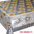 luxuriant golden elegant waterproof plastic table cloth